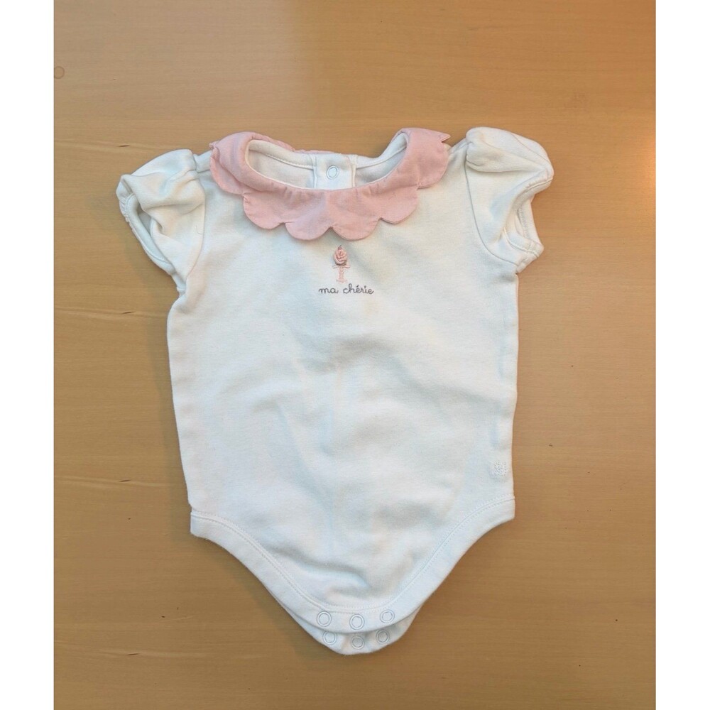 Janie and Jack white / pink Onesie 0-3 M